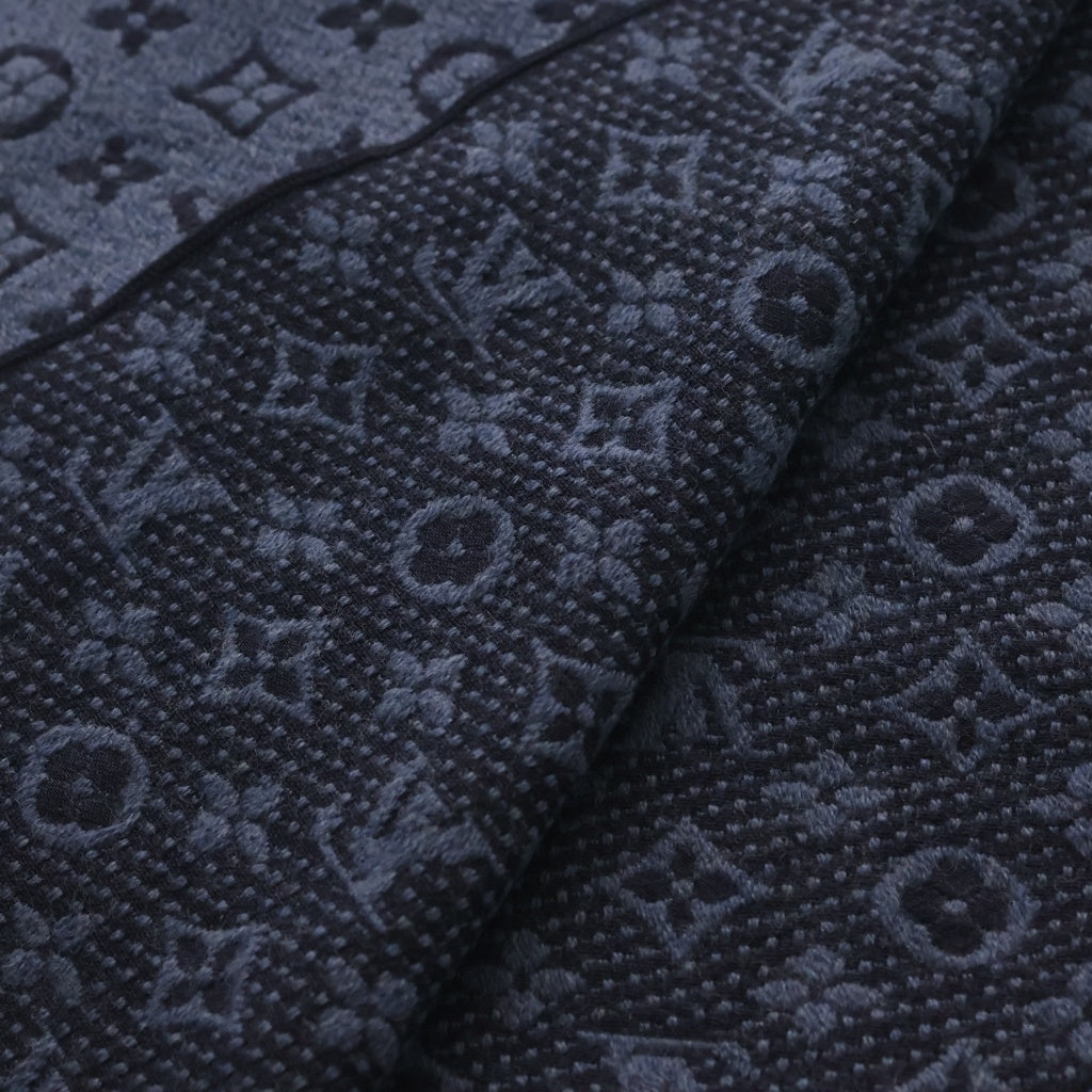 LOUIS VUITTON(ルイヴィトン) モノグラム・クラシック マフラー ウール ネイビー M78525