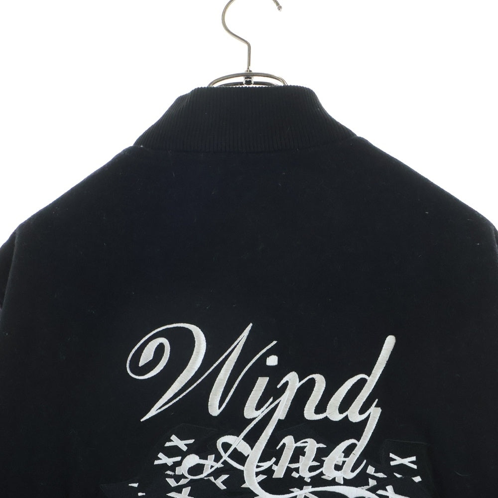 GOD SELECTION XXX(ゴッドセレクショントリプルエックス) 21AW ×WIND AND SEA ウィンダンシー スタジャン 袖レザー ブラック GX-A22-WSJK-01