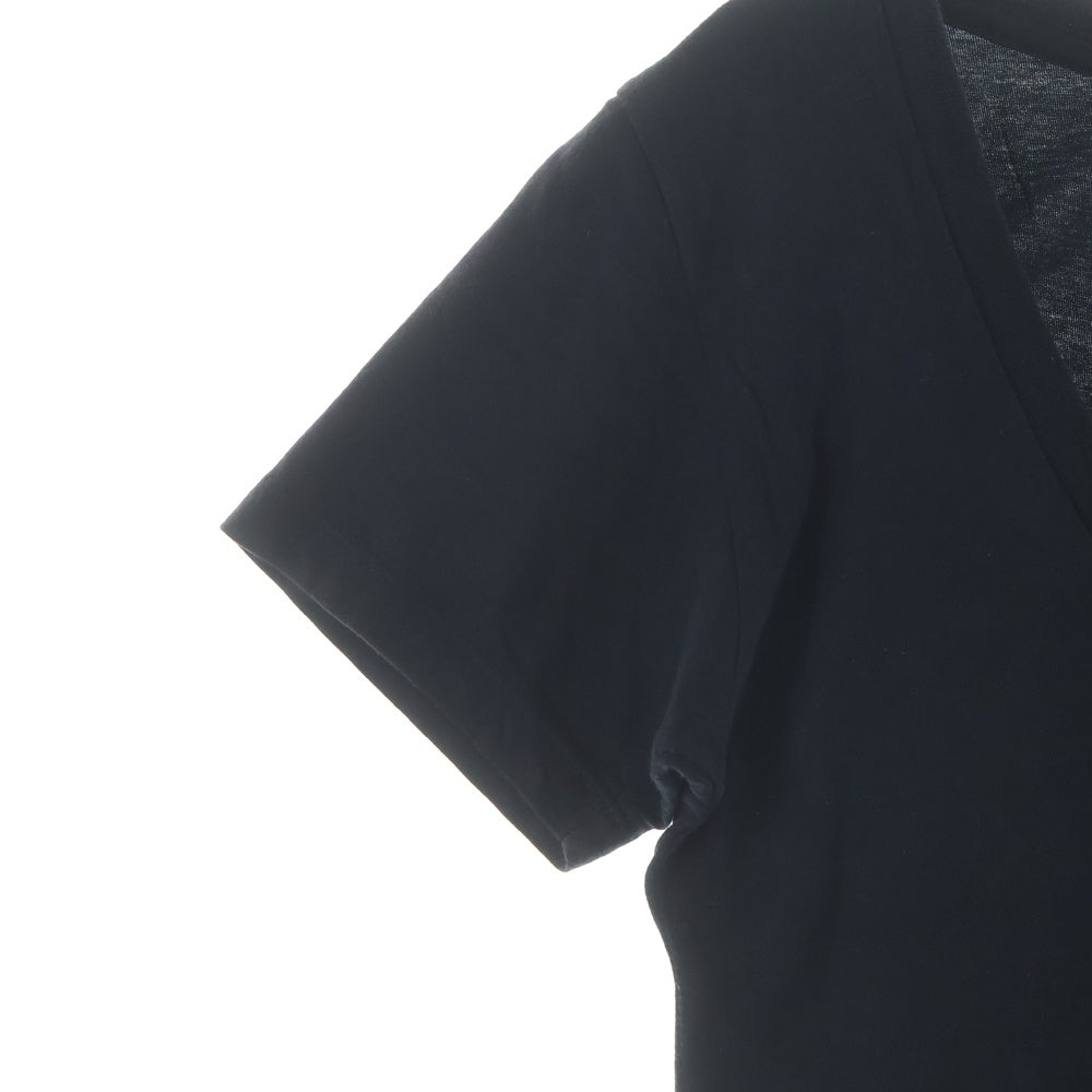 CHROME HEARTS(クロムハーツ) FOTI S/S TEEI バックミスラレーン レッドプリント Vネック 半袖 Tシャツ ブラック