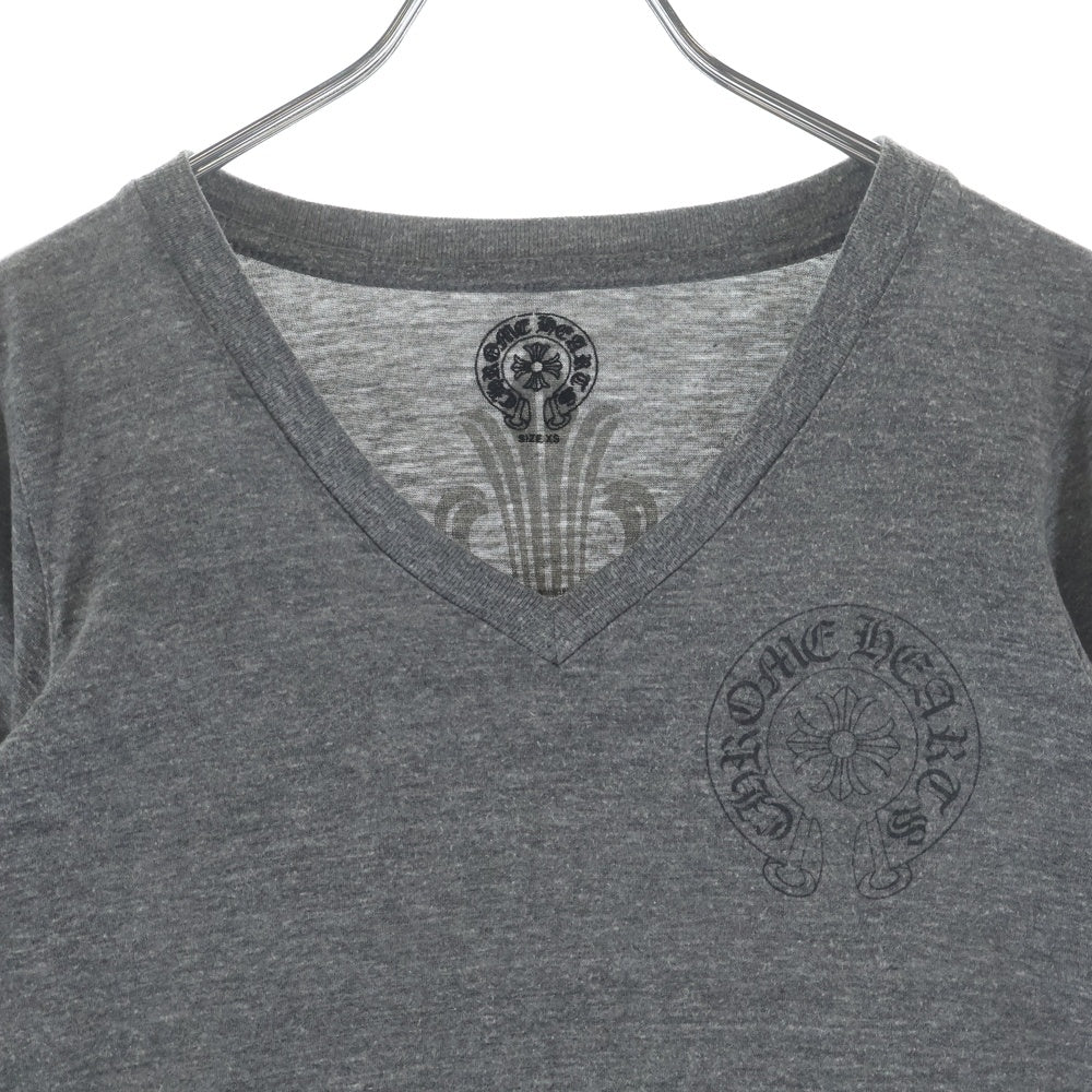 CHROME HEARTS(クロムハーツ) 両面ホースシュー Vネック 半袖 カットソー グレー