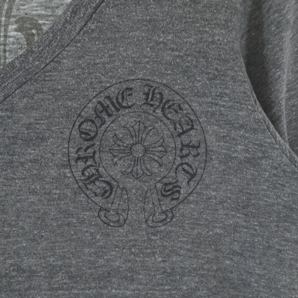 CHROME HEARTS(クロムハーツ) 両面ホースシュー Vネック 半袖 カットソー グレー