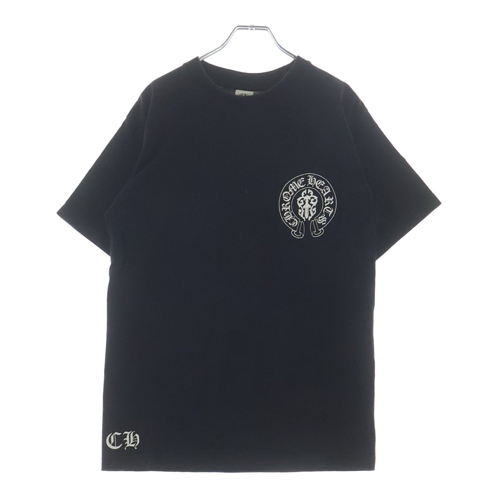 CHROME HEARTS(クロムハーツ) ヴァインダガー ホースシュー 胸ポケット 半袖 クルーネック ブラック