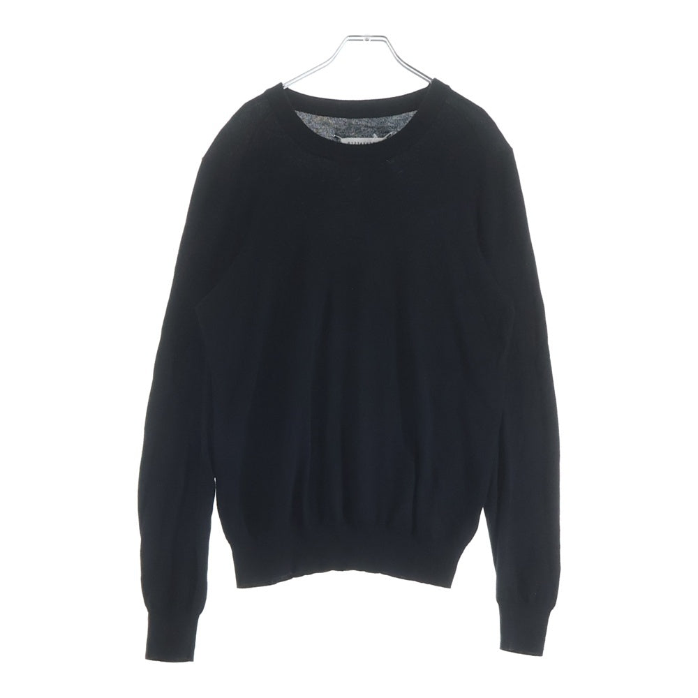 Maison Margiela(メゾンマルジェラ) 20AW エルボーパッチ ウール混 クルーネックセーター ブラック S50HA0959 S17364