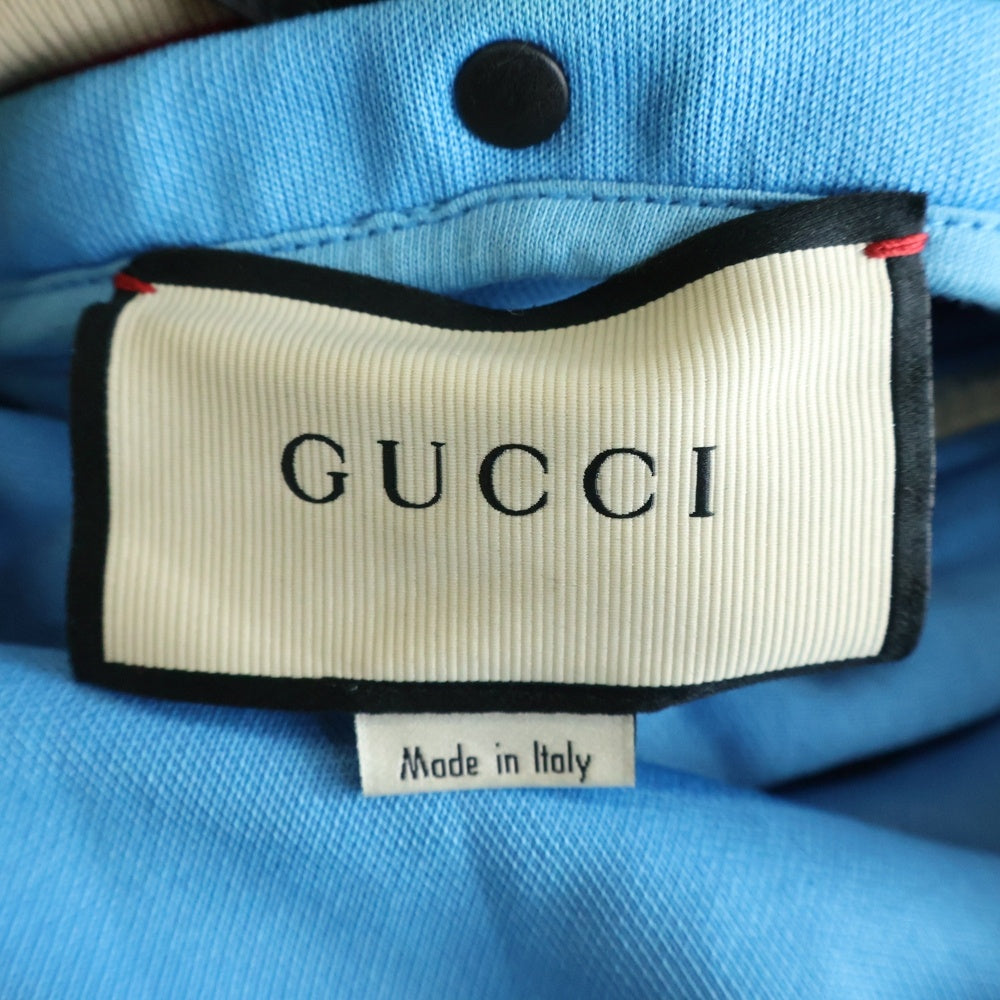 GUCCI(グッチ) ロゴライン フード付き テクニカルジャージー トラックジャケット レッド/ブルー 522940 X9T11