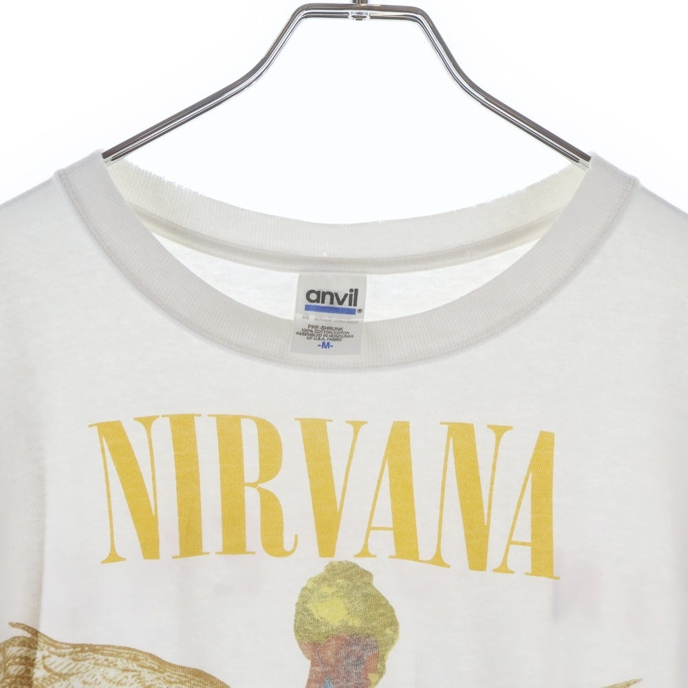 VINTAGE(ヴィンテージ) 00s NIRVANA IN UTERO ANVILタグ ニルヴァーナ インユーテロ 両面プリント クルーネック 半袖Tシャツ ホワイト