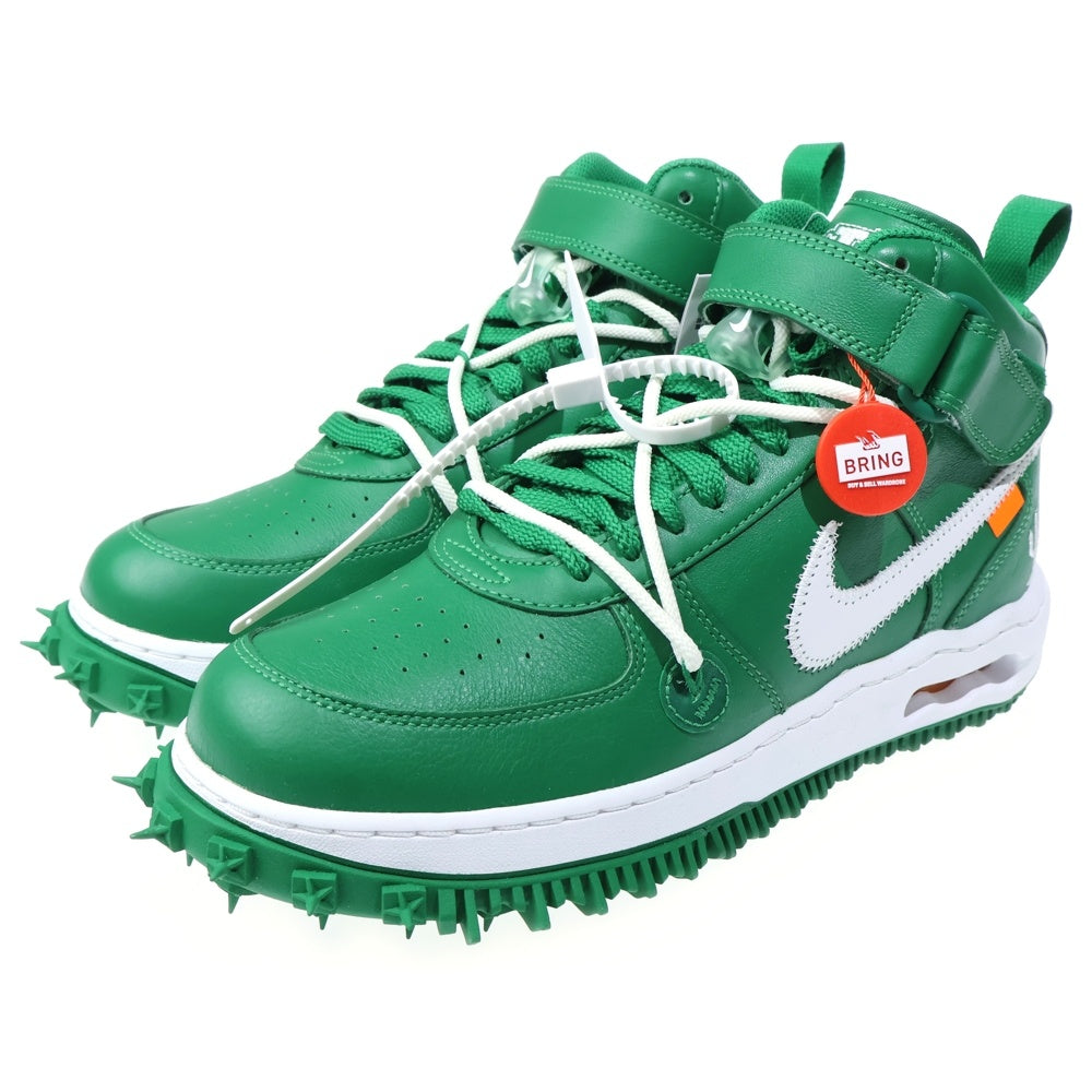 NIKE(ナイキ) ×OFF-WHITE AIR FORCE 1 MID SP LTHR オフホワイト エアフォース1 ミッドカットスニーカー グリーン US8.5/26.5cm DR0500-300