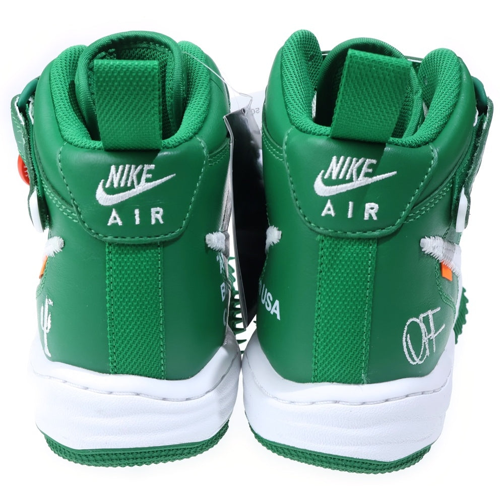 NIKE(ナイキ) ×OFF-WHITE AIR FORCE 1 MID SP LTHR オフホワイト エアフォース1 ミッドカットスニーカー グリーン US8.5/26.5cm DR0500-300