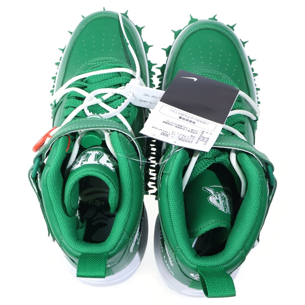 NIKE(ナイキ) ×OFF-WHITE AIR FORCE 1 MID SP LTHR オフホワイト エアフォース1 ミッドカットスニーカー グリーン US8.5/26.5cm DR0500-300