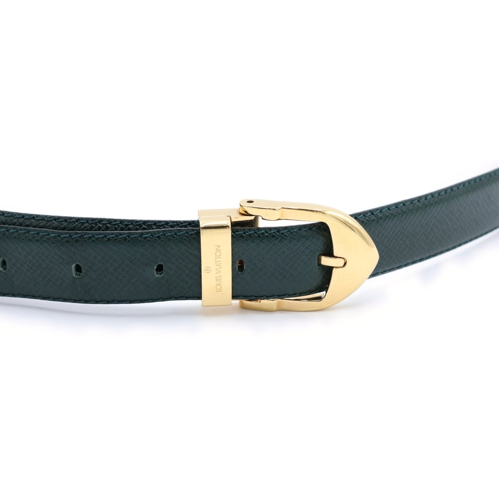 LOUIS VUITTON(ルイヴィトン) サンチュール クラシック LV タイガ ベルト ゴールド金具 グリーン M6845