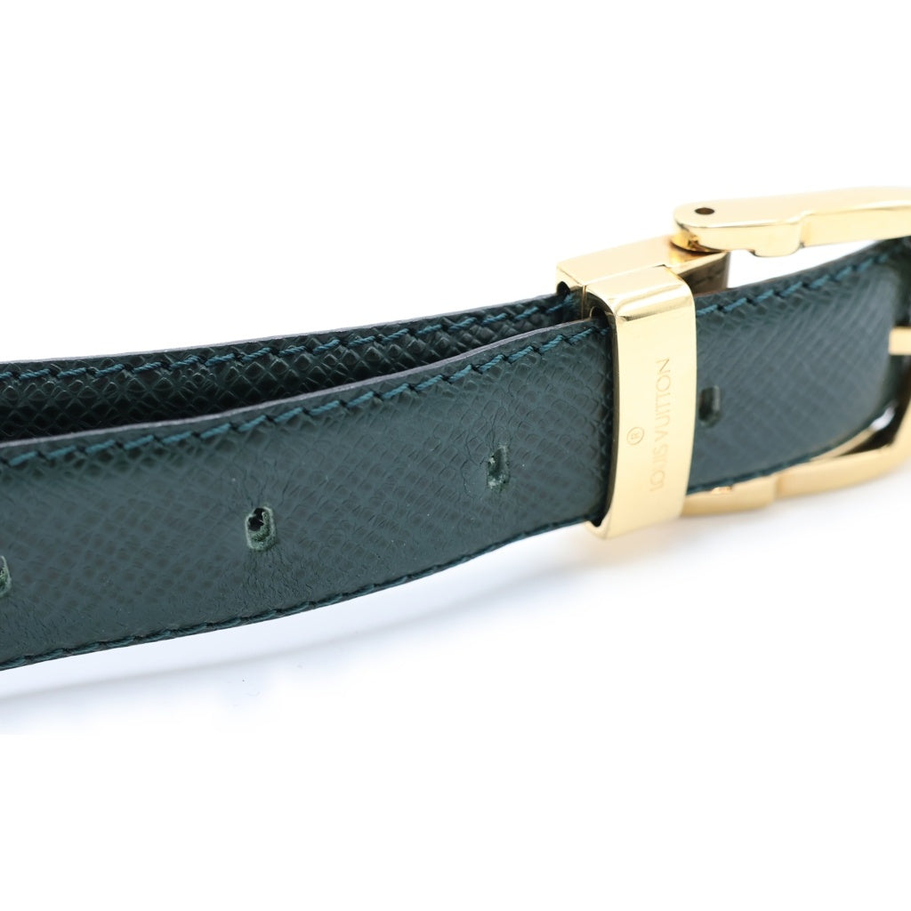LOUIS VUITTON(ルイヴィトン) サンチュール クラシック LV タイガ ベルト ゴールド金具 グリーン M6845