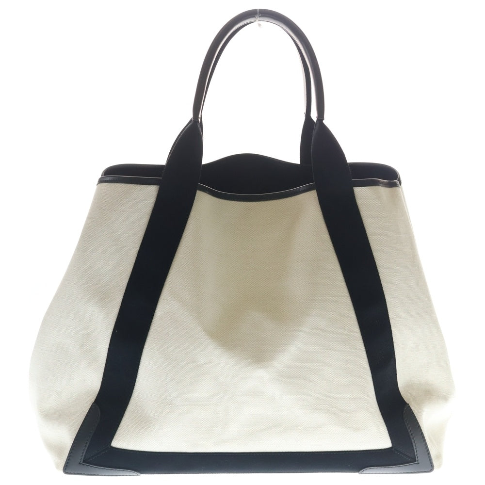 BALENCIAGA(バレンシアガ) ネイビー カバ M レザー キャンバス トート バッグ ホワイト 339936 レディース