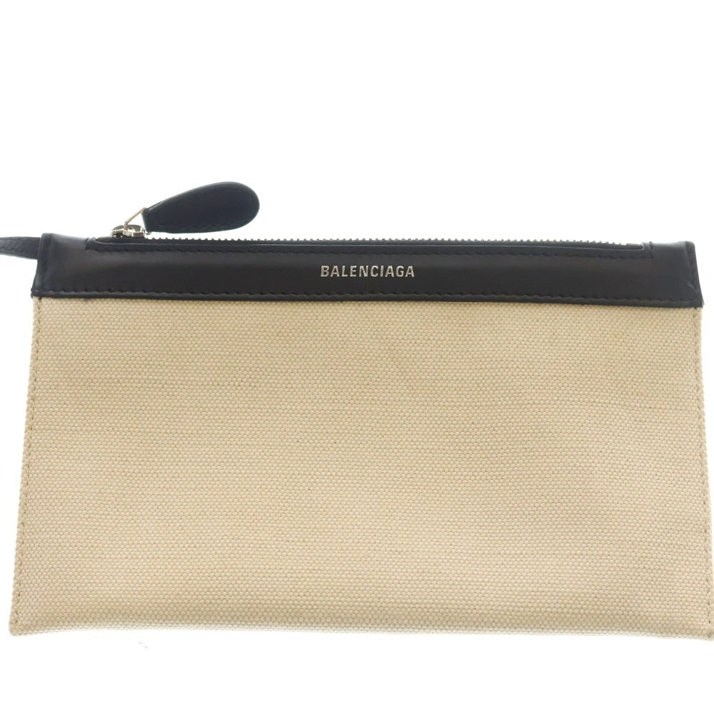 BALENCIAGA(バレンシアガ) ネイビー カバ M レザー キャンバス トート バッグ ホワイト 339936 レディース