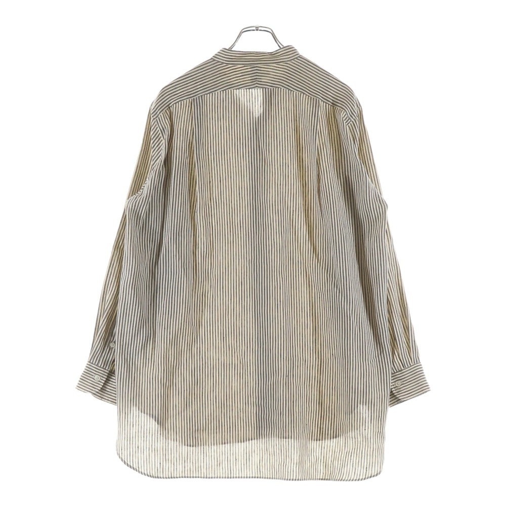 MAATEE&SONS(マーティーアンドサンズ) 強撚LINEN WORK SHIRT MT3103-0604B リネン ストライプ 長袖シャツ ベージュ