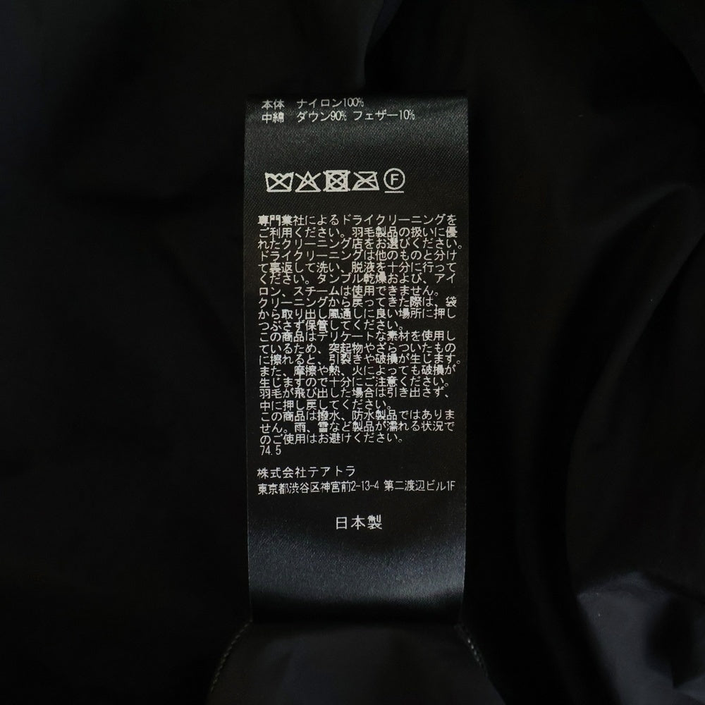 TEATORA(テアトラ) MUTE SCOPE VEST ナイロン ダウンベスト ブラック TT-108V-EVA