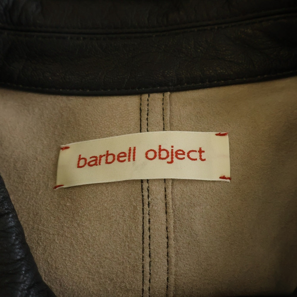 NO BRAND(ノーブランド) barbell object Leather Coverall バーベルオブジェクト レザー カバーオール ブラック bo-04a02