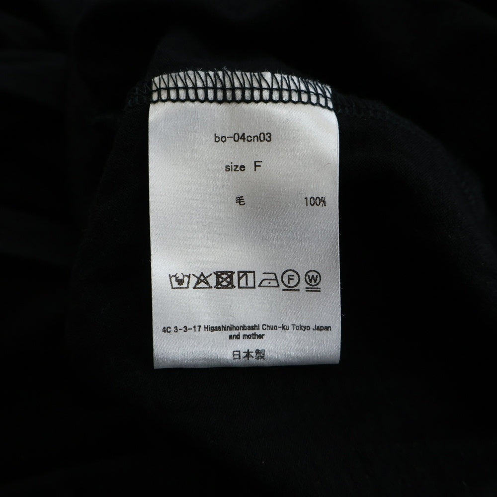 NO BRAND(ノーブランド) barbell object バーベルオブジェクト ウール 天竺 ロングスリーブ ニット セーター ブラック bo-04cn03