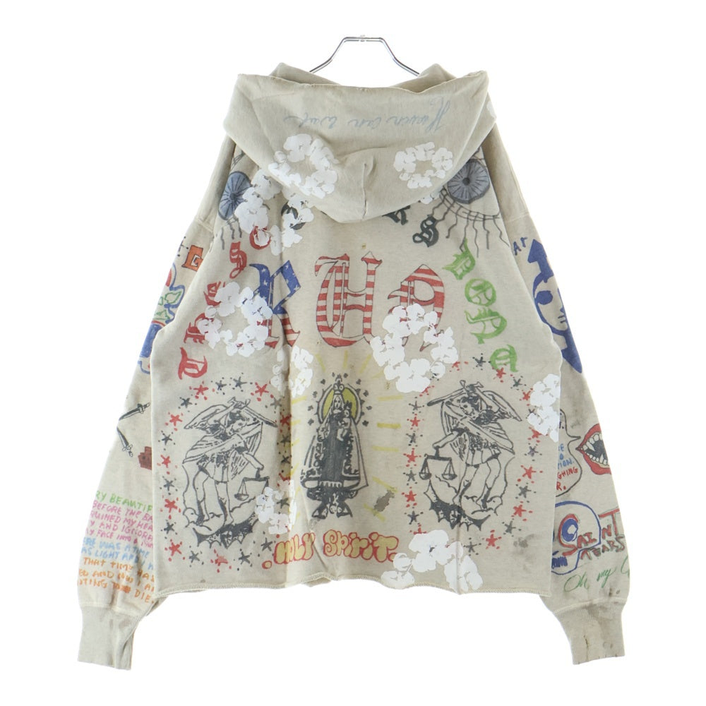 SAINT MICHAEL(セントマイケル) 22SS ×DENIM TEARS GREENAFFITTI HOODIE デニムティアーズ グラフィティ プルオーバー パーカー ベージュ SM-S22-0000-083