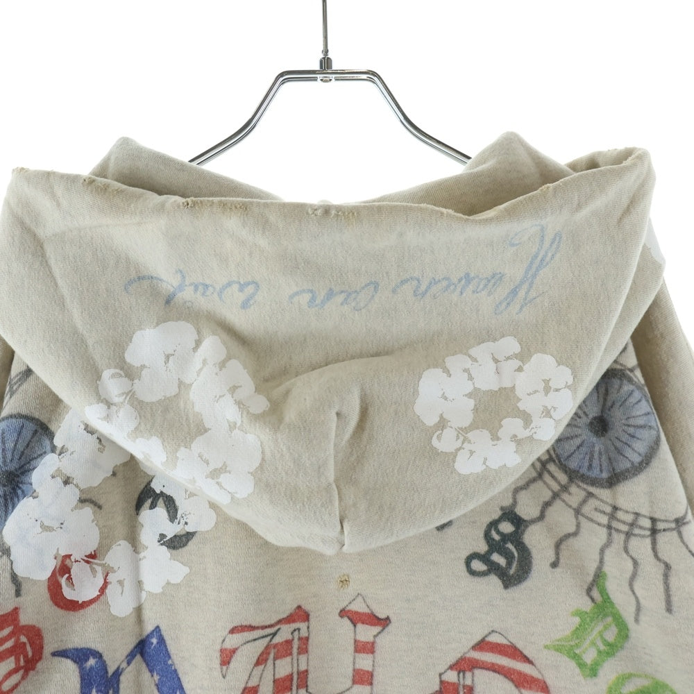 SAINT MICHAEL(セントマイケル) 22SS ×DENIM TEARS GREENAFFITTI HOODIE デニムティアーズ グラフィティ プルオーバー パーカー ベージュ SM-S22-0000-083