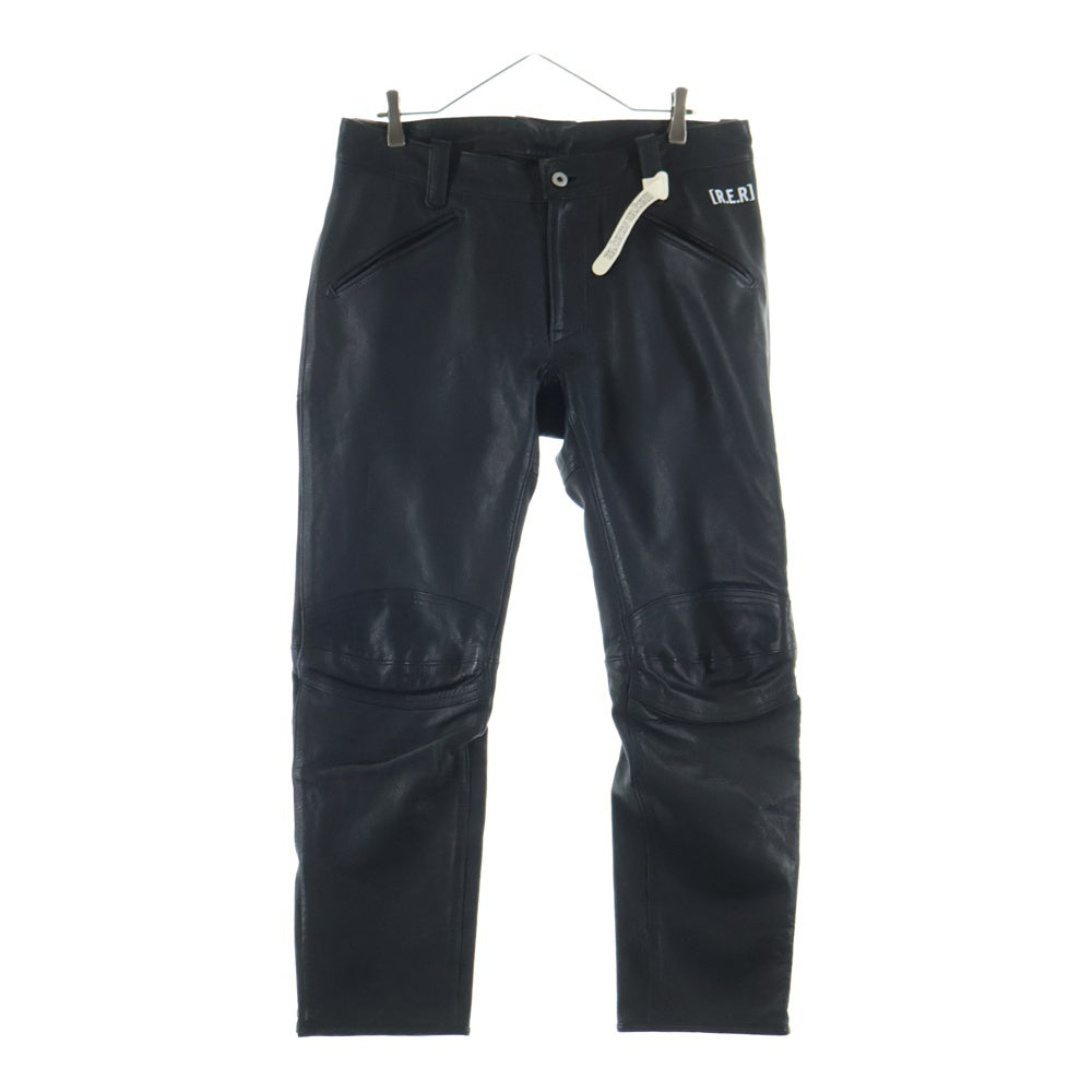 NO BRAND(ノーブランド) Riding Equipment Research RER-104 ライディングリサーチクイップメント レザー パンツ ブラック