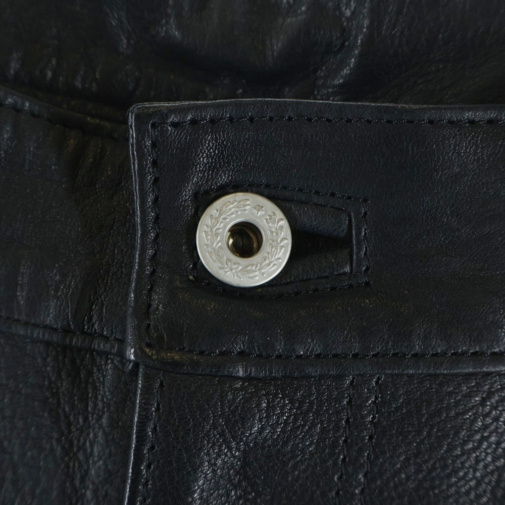 NO BRAND(ノーブランド) Riding Equipment Research RER-104 ライディングリサーチクイップメント レザー パンツ ブラック
