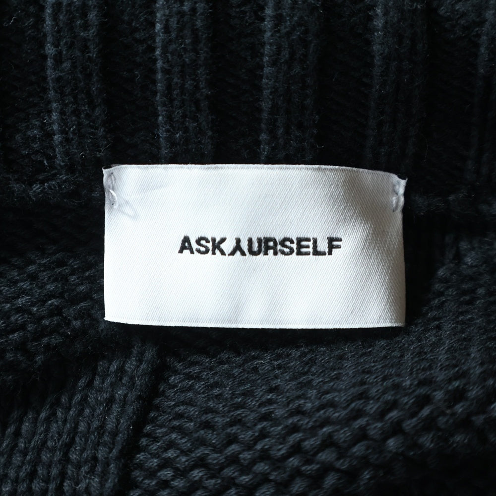 ASKYURSELF(アスクユアセルフ) 3D 総ロゴ コットンニット セーター