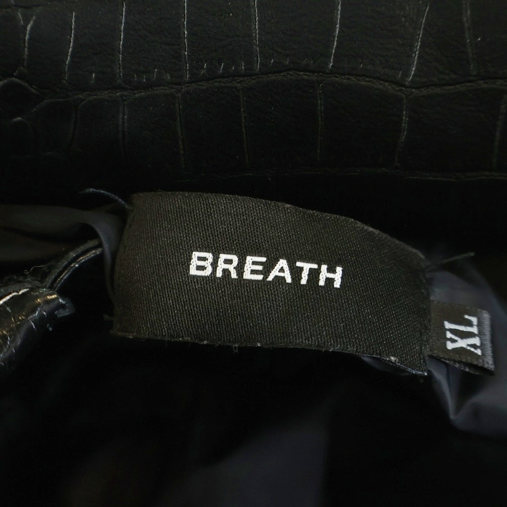BREATH(ブレス) 24AW 型押しフェイクレザーダウンジャケット ブラック BR24AW-00009