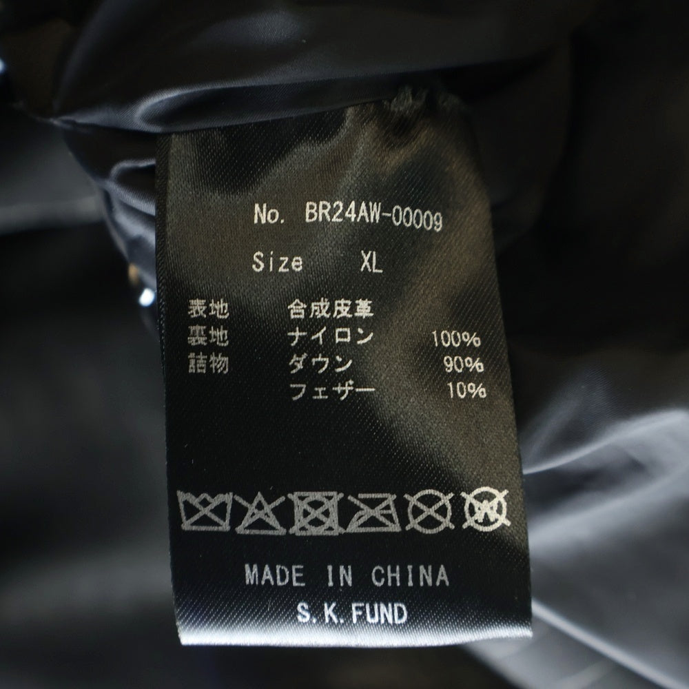 BREATH(ブレス) 24AW 型押しフェイクレザーダウンジャケット ブラック BR24AW-00009