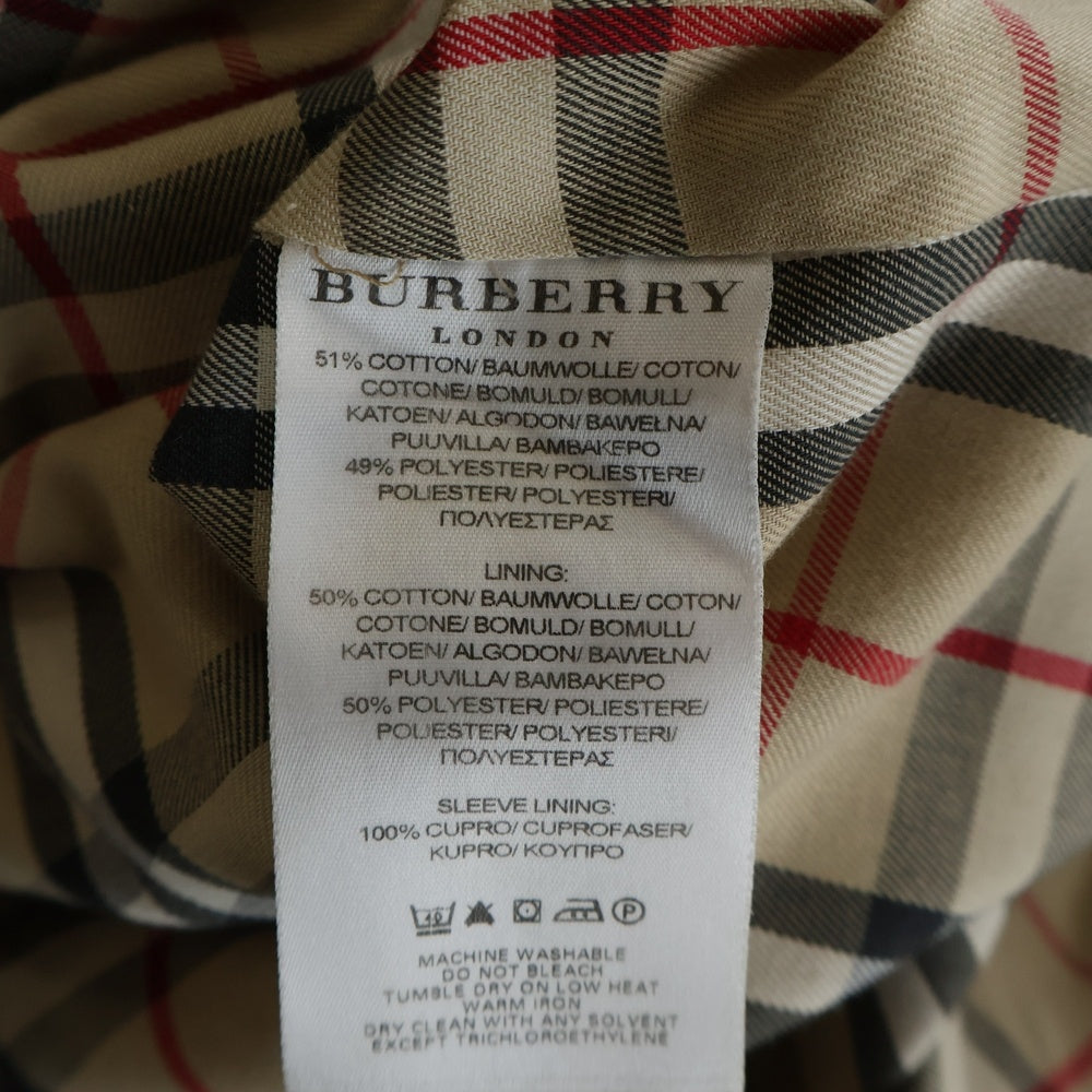 BURBERRY LONDON(バーバリーロンドン) 裏地チェック コットン トレンチコート ブラック SW1Y 4BL