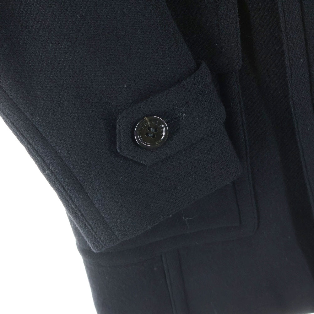 BURBERRY LONDON(バーバリーロンドン) 裏地チェック ウール ピーコート ブラック B2B38-657-09