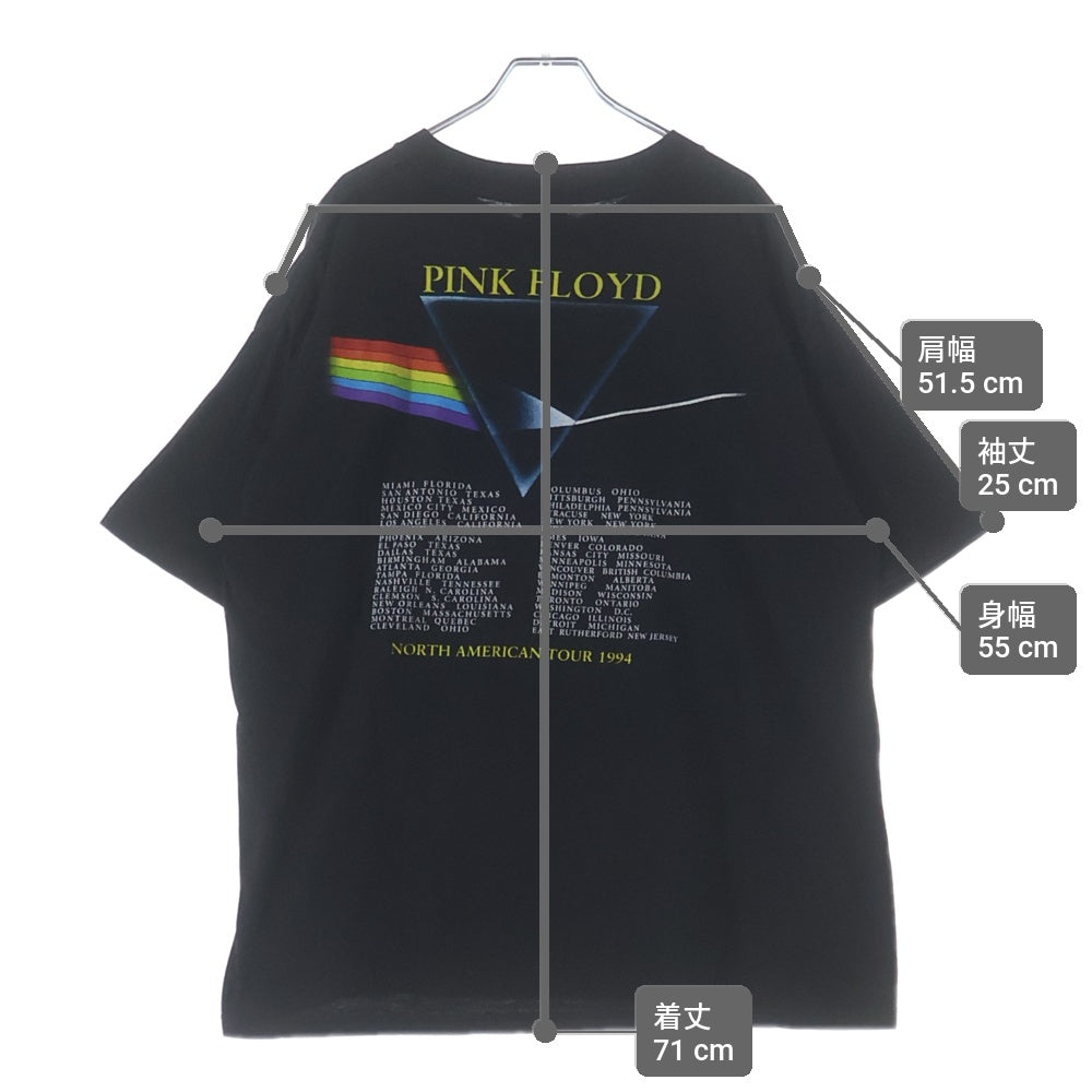 VINTAGE(ヴィンテージ) 90s PINK FLOYD 狂気 Dark Side of the Moon 半袖 クルーネック Tシャツ カットソー ブラック