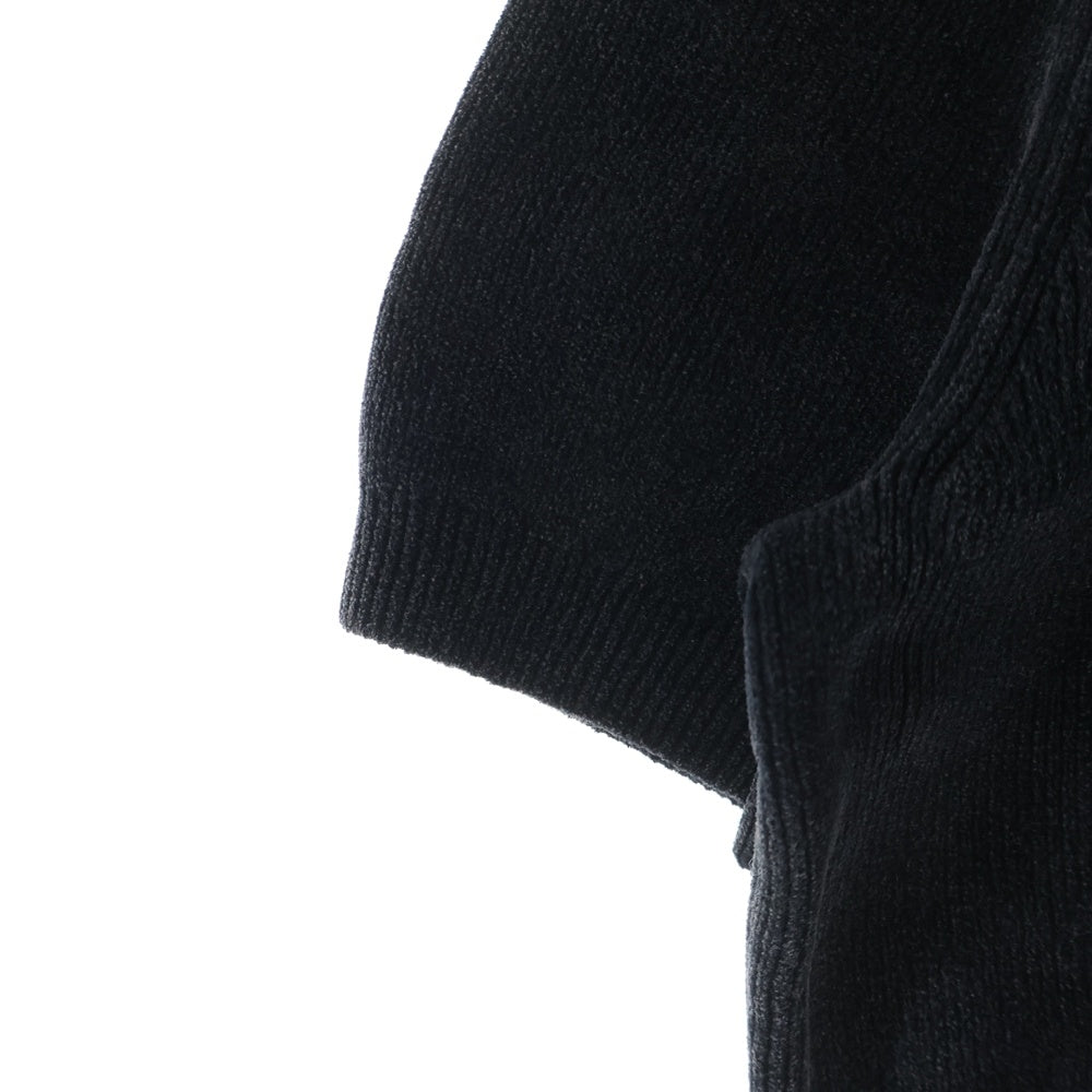 ALEXANDER WANG(アレキサンダーワン) Chenille Pullover In Cotton B クロップド 半袖ニット クルーネック ブラック1KC3251030 レディース