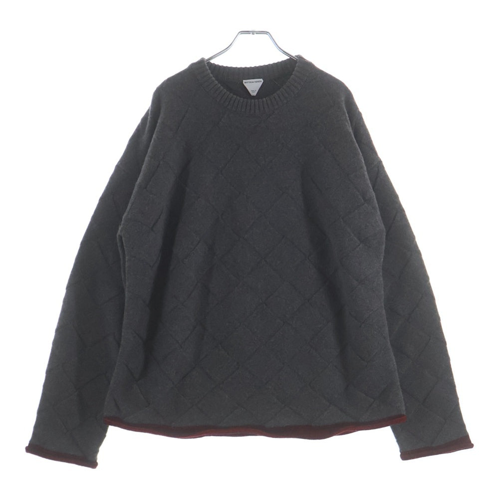BOTTEGA VENETA(ボッテガヴェネタ) イントレチャート カラー 切り替え 長袖ニット グレー 776144 V36Y0
