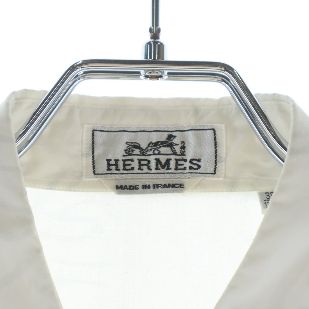 HERMES(エルメス) シェーヌダンクル総柄 コットン 長袖シャツ ホワイト