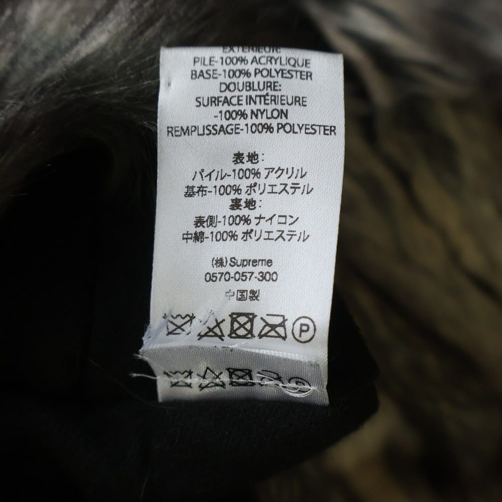 SUPREME(シュプリーム) 20AW Faux Fur Reversible Hooded Jacket バックロゴ リバーシブル ファージャケット ベージュ/ブラック