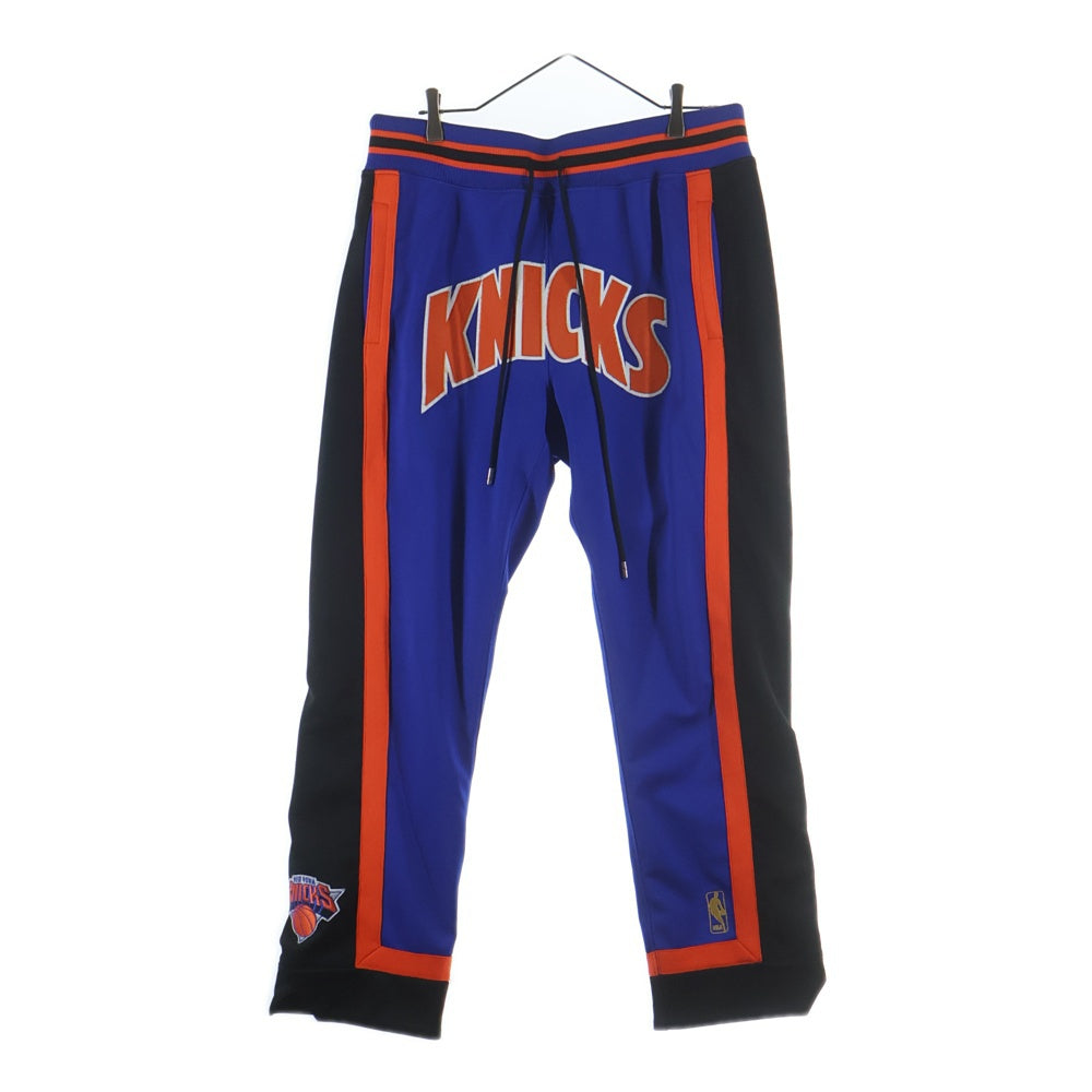 JUSTDON(ジャストドン) Mitchell & Ness NBA New York Knicks ミッチェル&ネス ニューヨークニックス ロゴワッペン トラックパンツ ジャージ ブルー/オレンジ