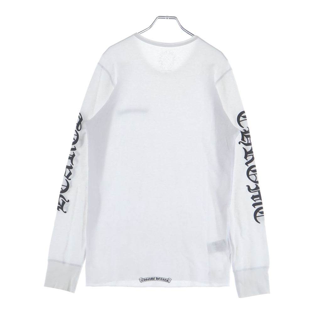CHROME HEARTS(クロムハーツ) THERMAL L/S サーマル アームロゴ スクロールラベルプリント ロングスリーブカットソー クルーネック長袖カットソー ホワイト