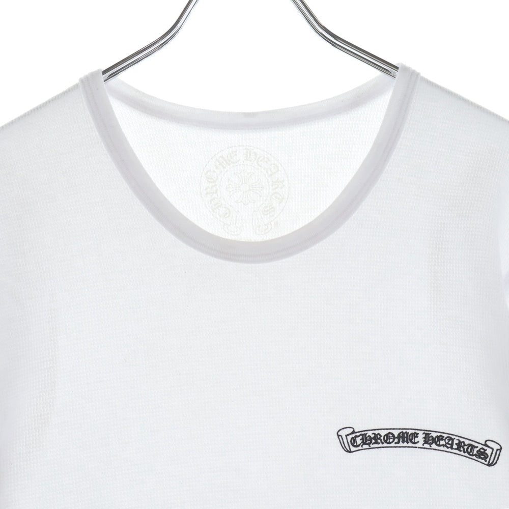 CHROME HEARTS(クロムハーツ) THERMAL L/S サーマル アームロゴ スクロールラベルプリント ロングスリーブカットソー クルーネック長袖カットソー ホワイト