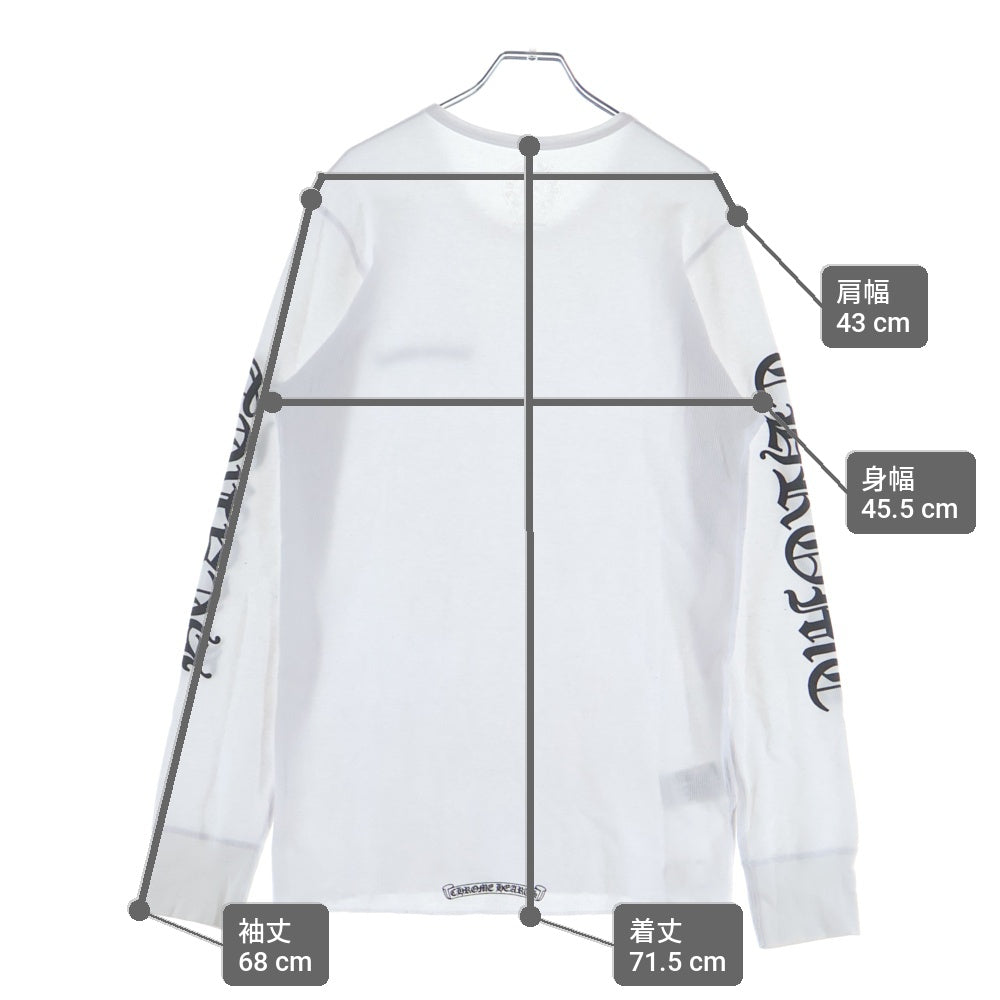 CHROME HEARTS(クロムハーツ) THERMAL L/S サーマル アームロゴ スクロールラベルプリント ロングスリーブカットソー クルーネック長袖カットソー ホワイト