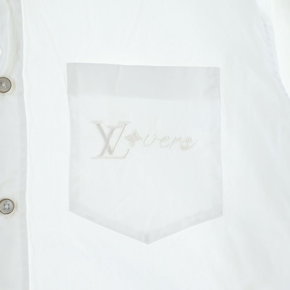 LOUIS VUITTON(ルイヴィトン) LVロゴ刺繍 ボタン長袖シャツ ホワイト RM242MM JXU HRS34W