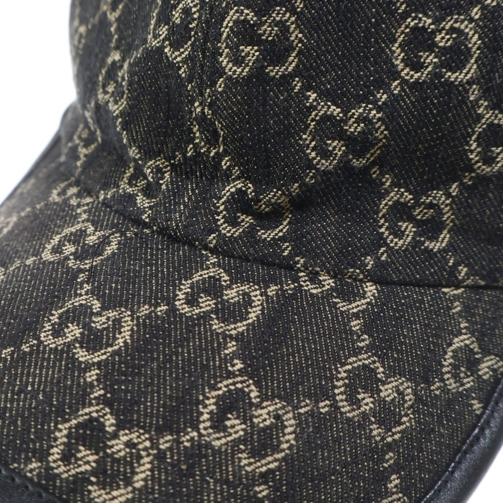GUCCI(グッチ) GG Denim Baseball Hat GG総柄 デニム ベースボールキャップ ブラック 656206 3HAF8