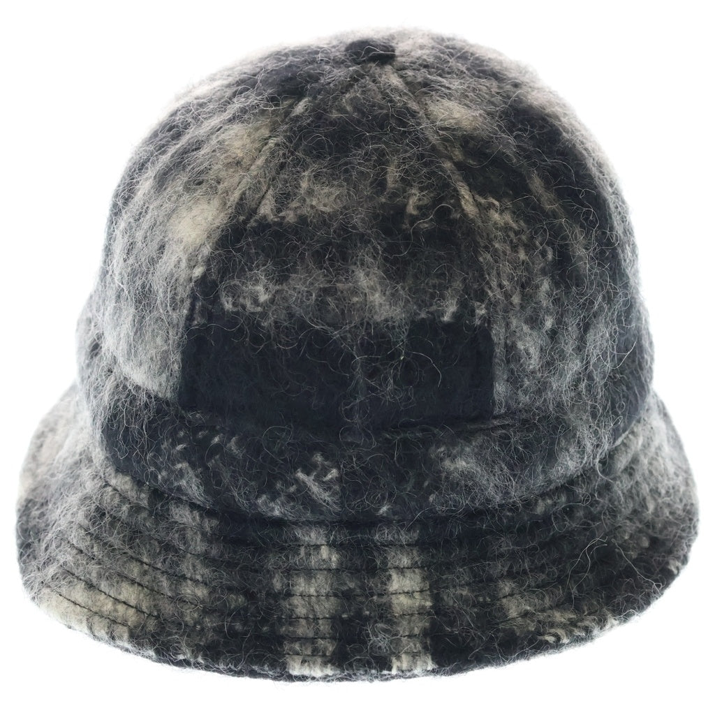SUPREME(シュプリーム) 25SS Mohair Plaid Bell Hat モヘアベルハット ロゴ刺繍 バケットハット ブラック