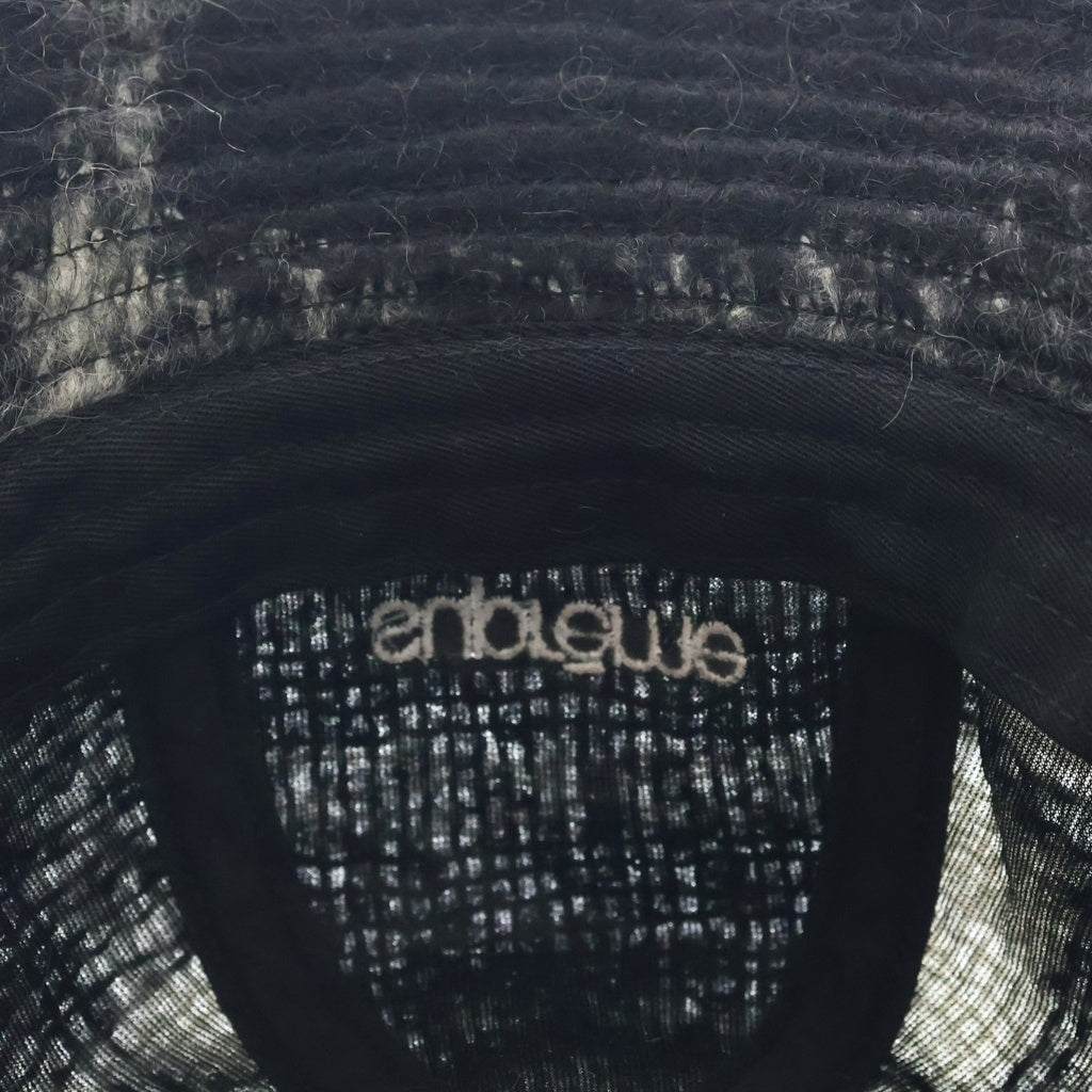 SUPREME(シュプリーム) 25SS Mohair Plaid Bell Hat モヘアベルハット ロゴ刺繍 バケットハット ブラック