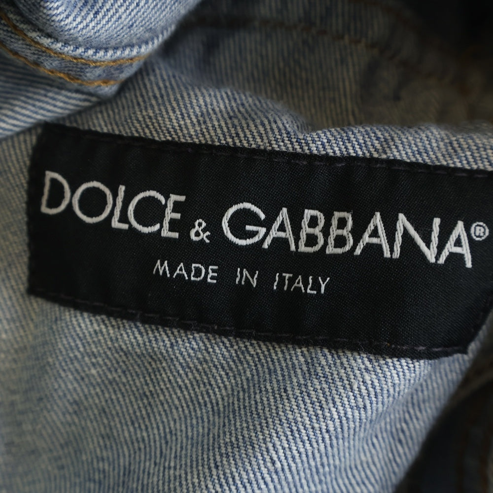 DOLCE & GABBANA(ドルチェアンドガッバーナ) DENIM JACKET ダメージ加工 ジップアップ デニムジャケット インディゴ G9113D/G8092