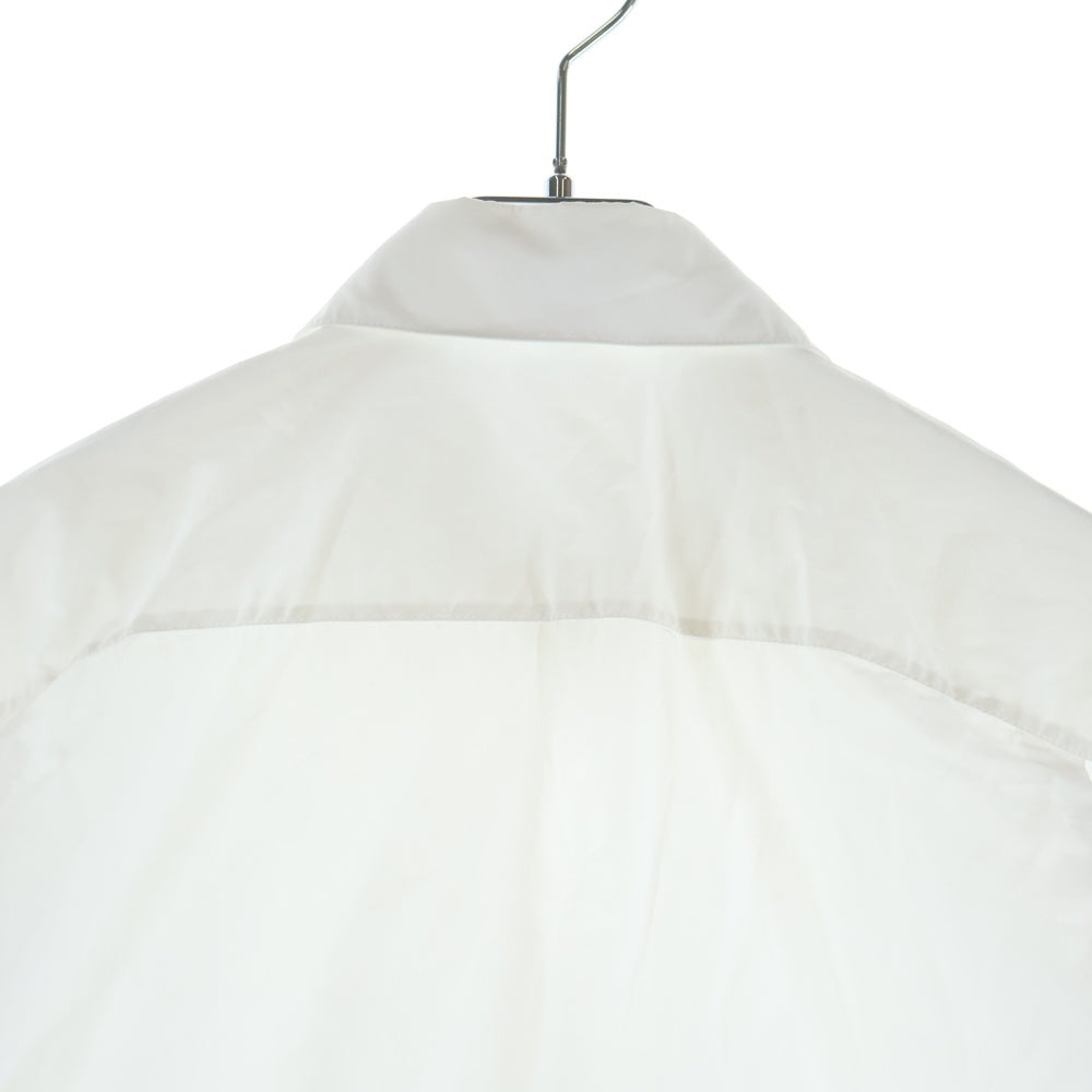 LOEWE(ロエベ) 25SS Draped Shirt ロゴ入りレザー装飾 コットン 長袖シャツ ホワイト S540Y05XBL