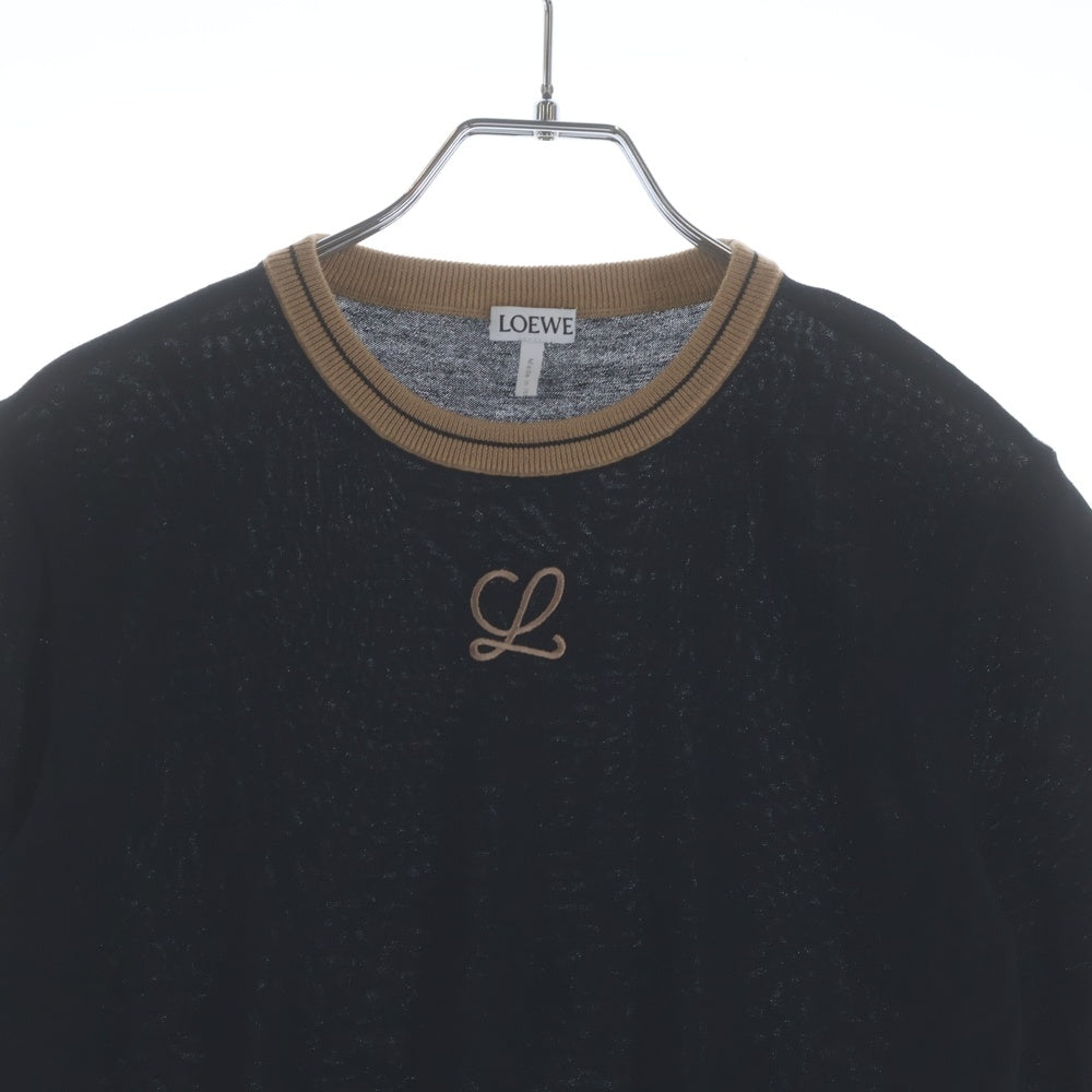 LOEWE(ロエベ) 21AW アンサンブル クロップドカーディガン クールネックニット ブラック S359Y14K17