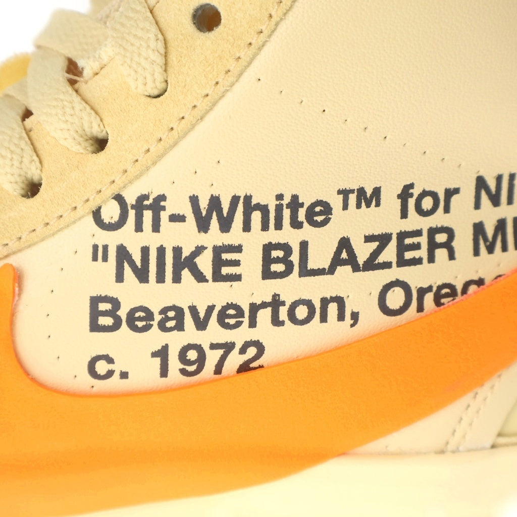 NIKE(ナイキ) ×OFF-WHITE BLAZER MID ALL HALLOWS EVE AA3832-700 オフホワイト ブレーザー ミッドカットスニーカー ベージュ US6/24cm レディース
