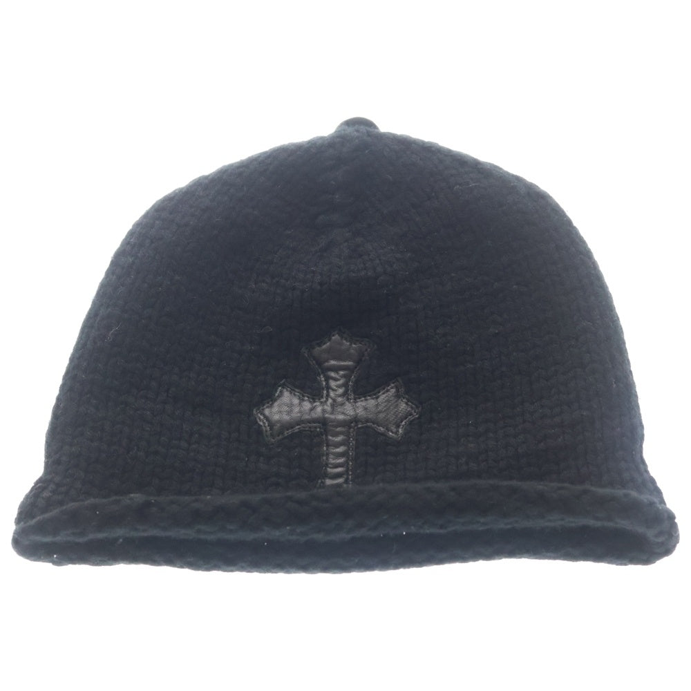 CHROME HEARTS(クロムハーツ) BEANIE CASH クロスパッチ カシミヤ ニットキャップ ビーニー 帽子 ブラック