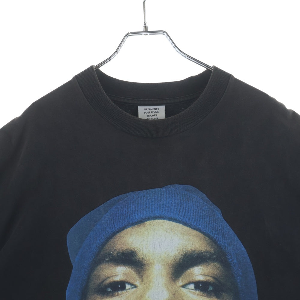 VETEMENTS(ヴェトモン) 16AW Snoop Dogg スヌープドッグプリントオーバーサイズ半袖Tシャツ ブラック WF17TP14