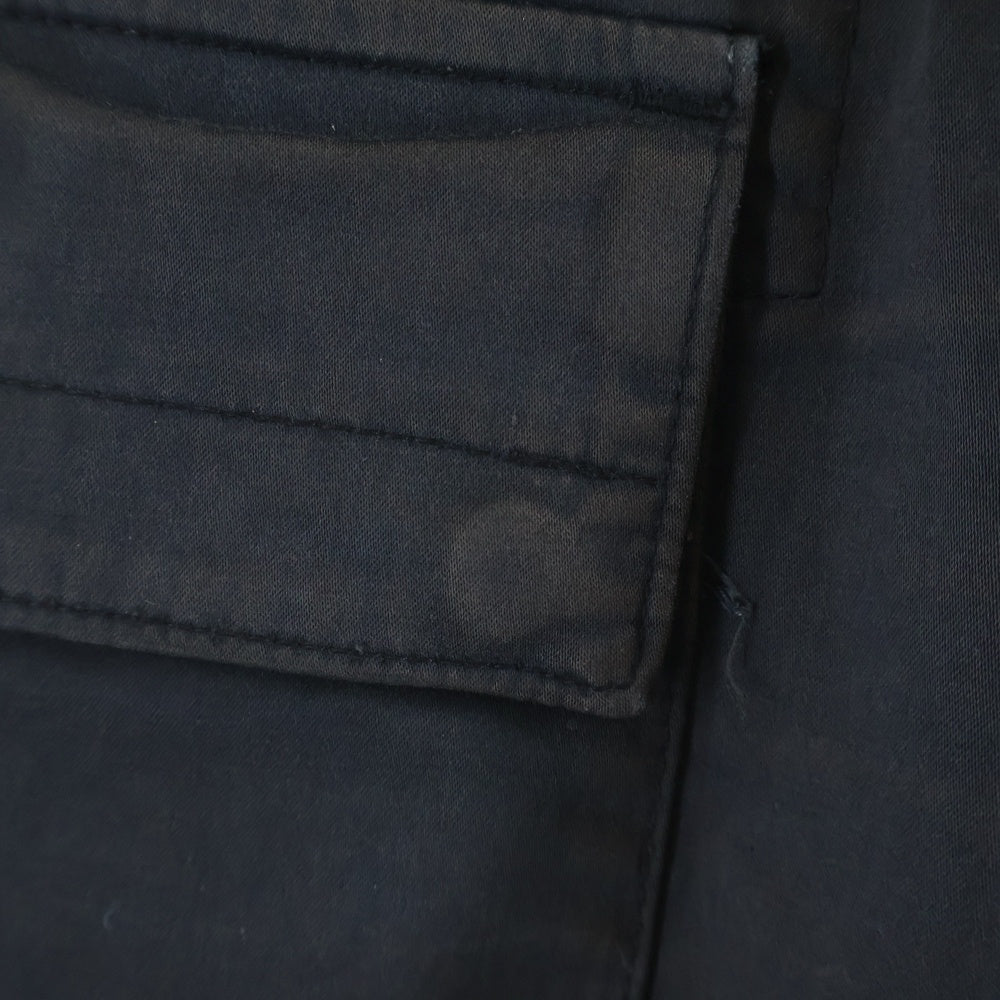 STONE ISLAND(ストーンアイランド) 22AW ロゴワッペン ガーメントダイ コットンウール ストレッチ サテン カーゴパンツ ブラック 771531314 レディース