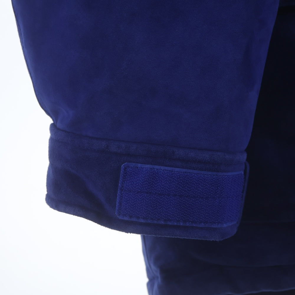 SUPREME(シュプリーム) 23AW Suede 600-Fill Down Parka 刺繍ロゴ スエード ファーフードパーカーダウンジャケット ブルー NF0A876C